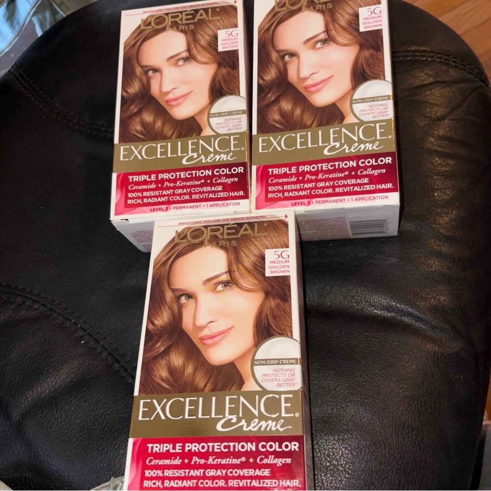 L'Oreal Excellence Creme Hair Color 5G Medium Golden Brown bundle of 3 - Picture 3 of 7